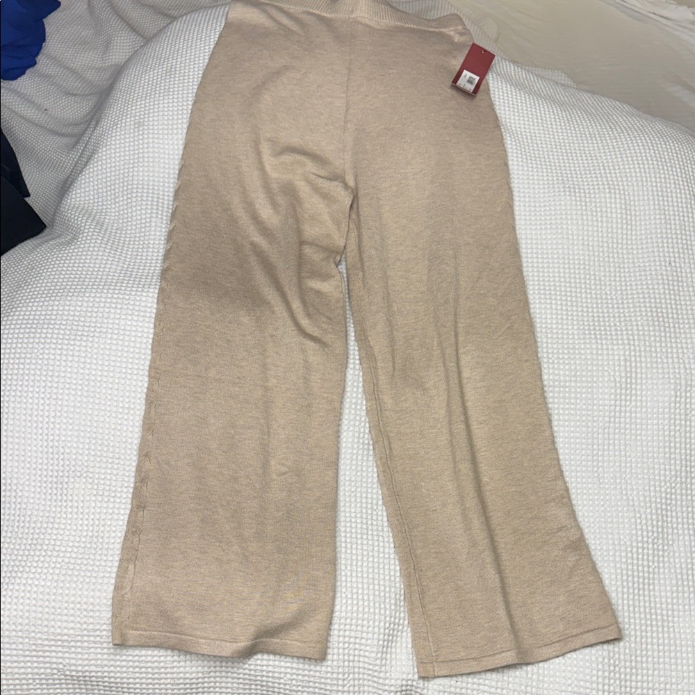 Cozy Love Scarlett Wide-Leg Pants w/Knitted Side Trim - Medium (NWT)